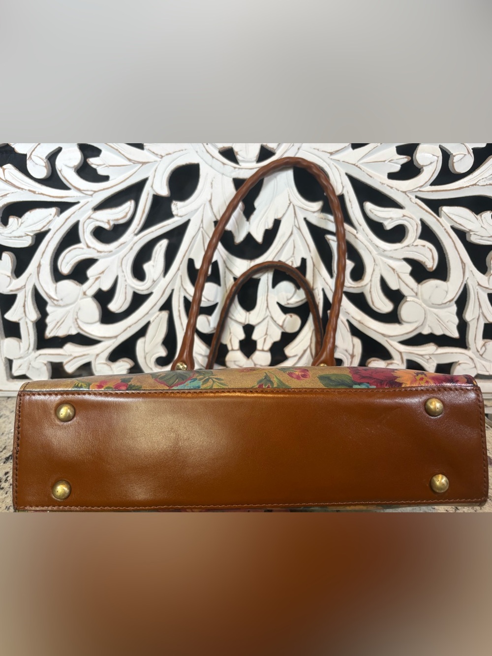 Patricia Nash Calvi Leather Satchel Handbag in Vintage Victorian Garden - Picture 12 of 16